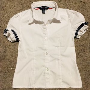 French toast white button down blouse